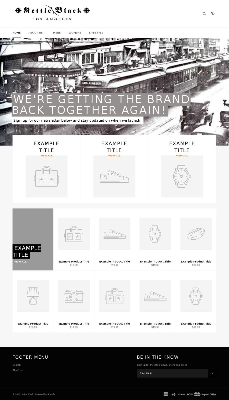 kettleblacklosangeles.com — Shopify storefront screenshot