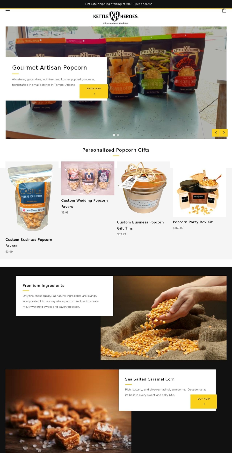 kettlecorntrailers.com — Shopify storefront screenshot