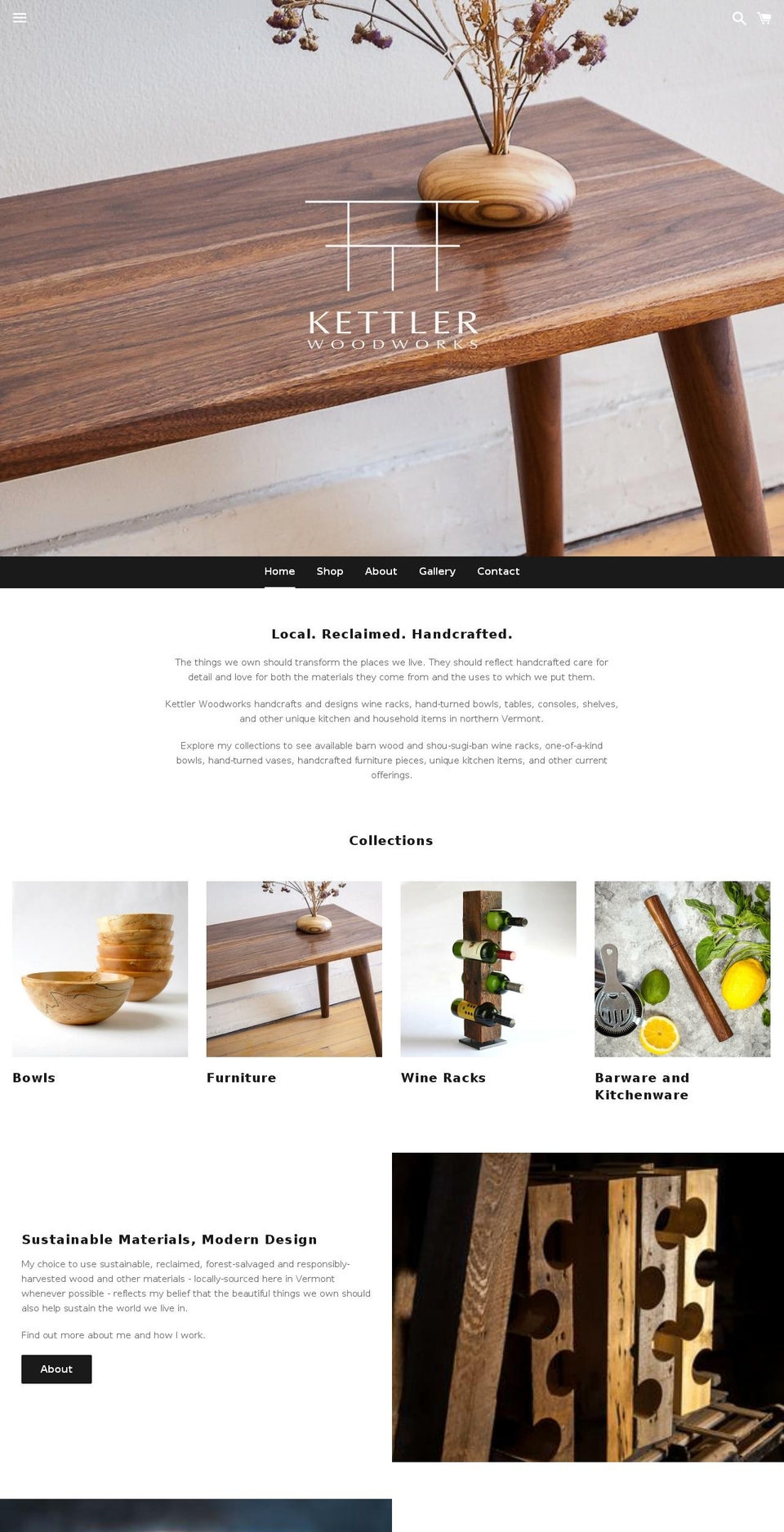 kettlerwoodworks.com shopify website screenshot