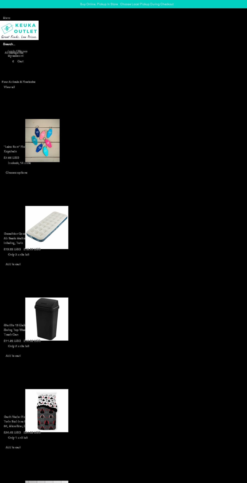 keukaoutlet.com shopify website screenshot