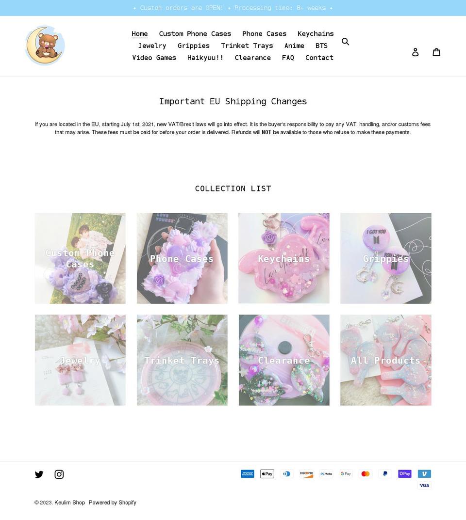keulimshop.com — Shopify storefront screenshot