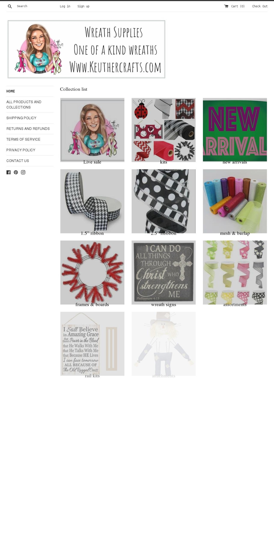 keuthercrafts.com shopify website screenshot