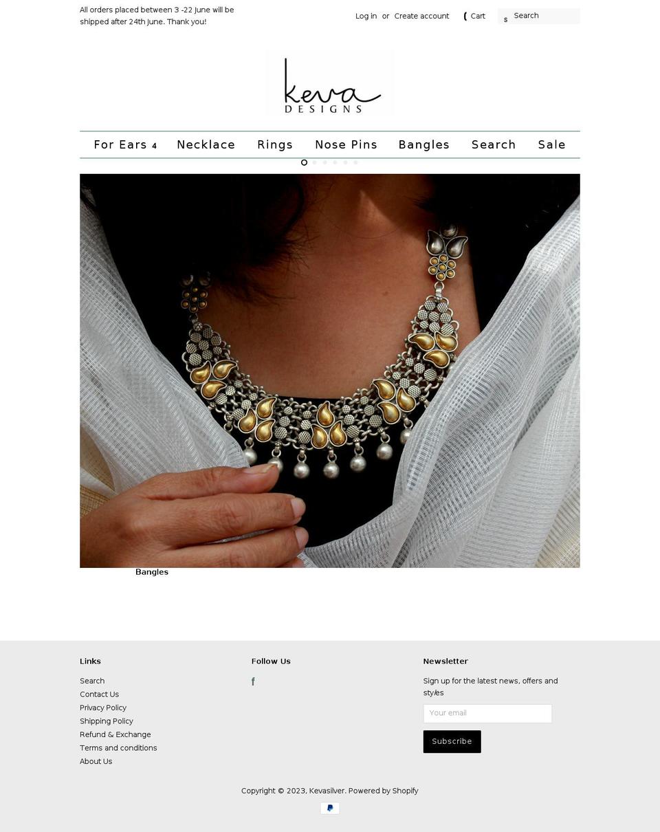 kevadesign.com shopify website screenshot