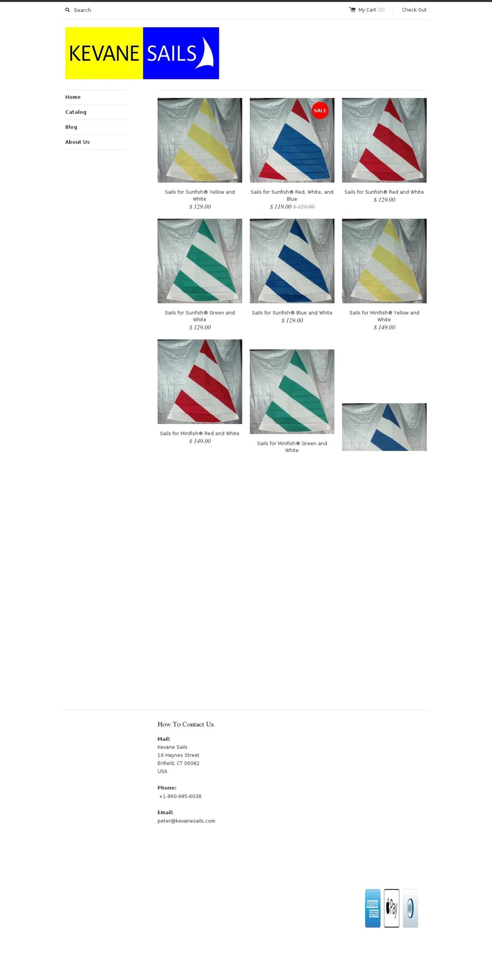 kevanesails.com shopify website screenshot