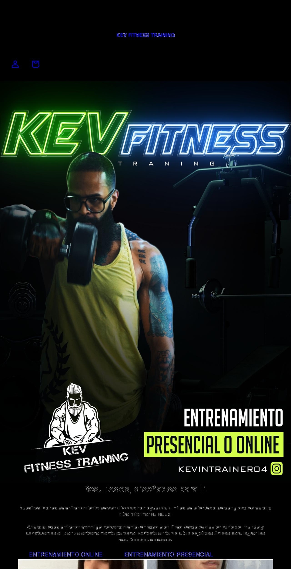 kevfitnesstraining.com shopify website screenshot