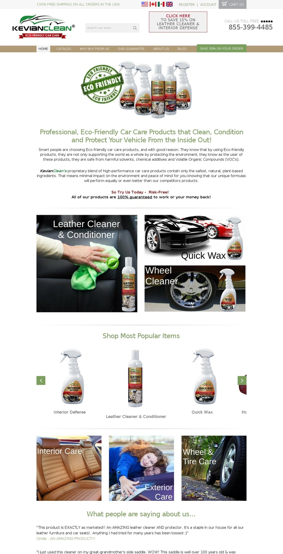 kevianclean.com shopify website screenshot