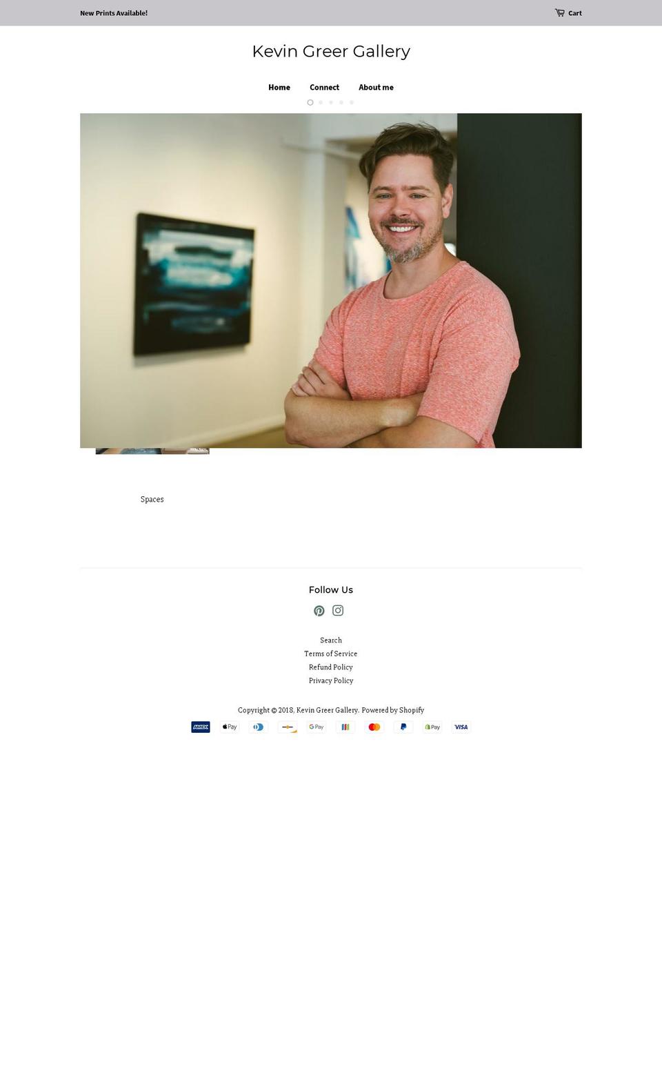 kevingreergallery.com — Shopify storefront screenshot