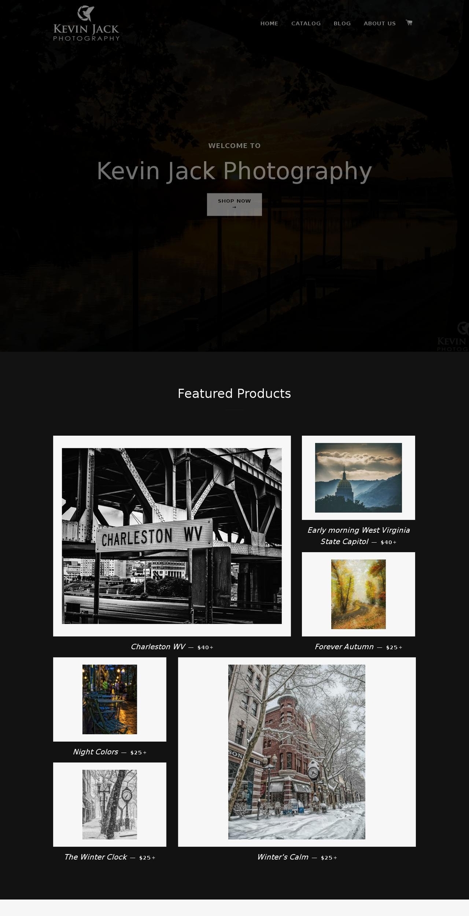kevinjackphoto.com shopify website screenshot