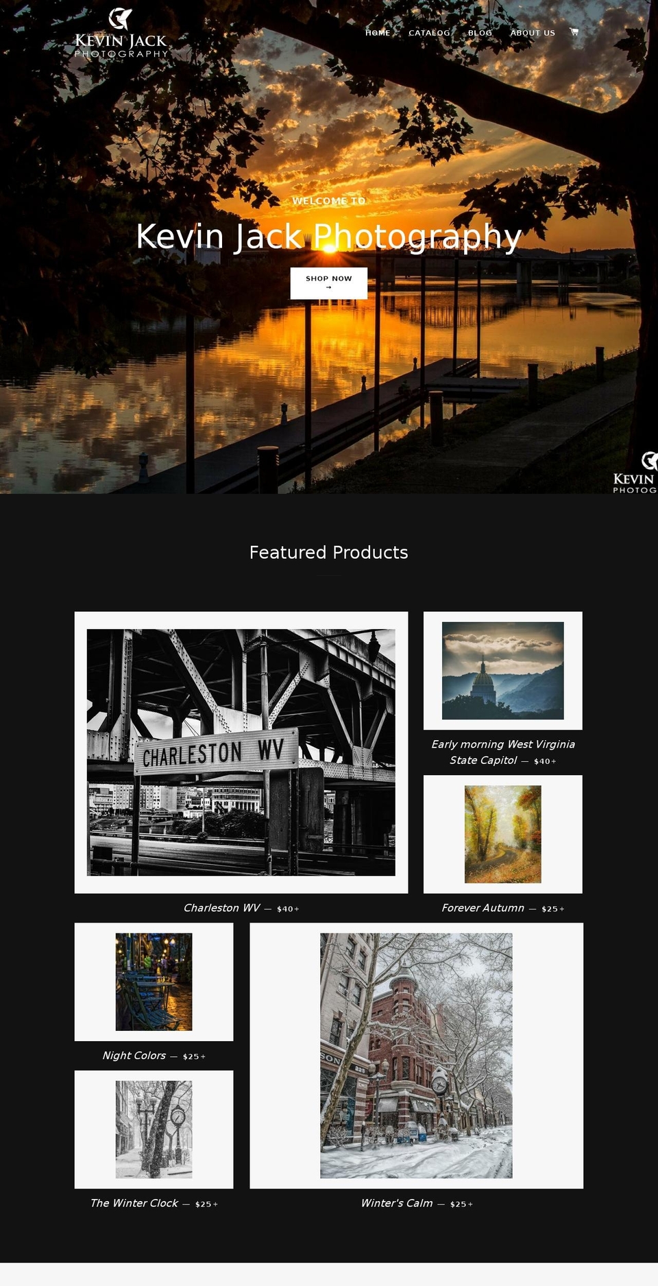 kevinjackphotography.com shopify website screenshot
