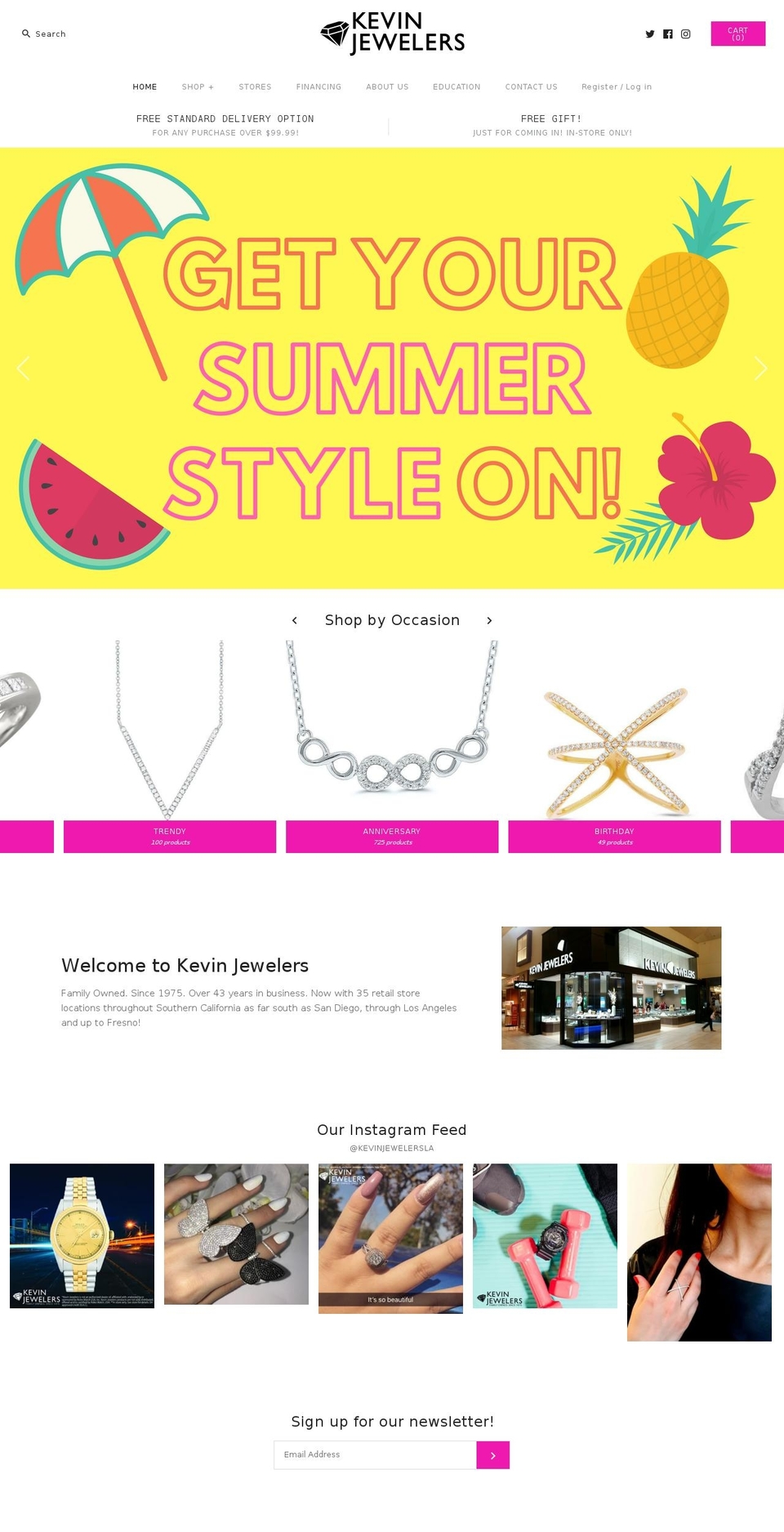 kevinjewelers.com — Shopify storefront screenshot