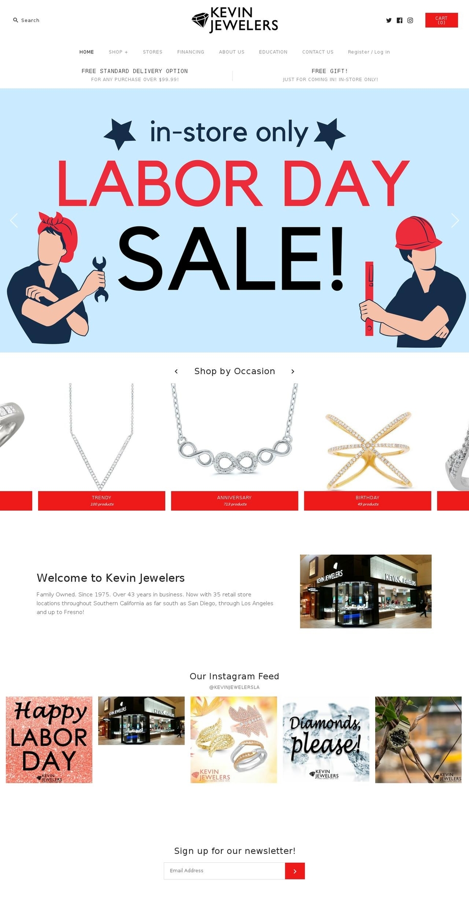 kevinjewelers.net shopify website screenshot