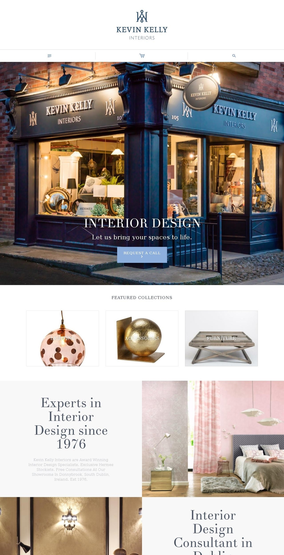 kevinkellyinteriors.ie shopify website screenshot