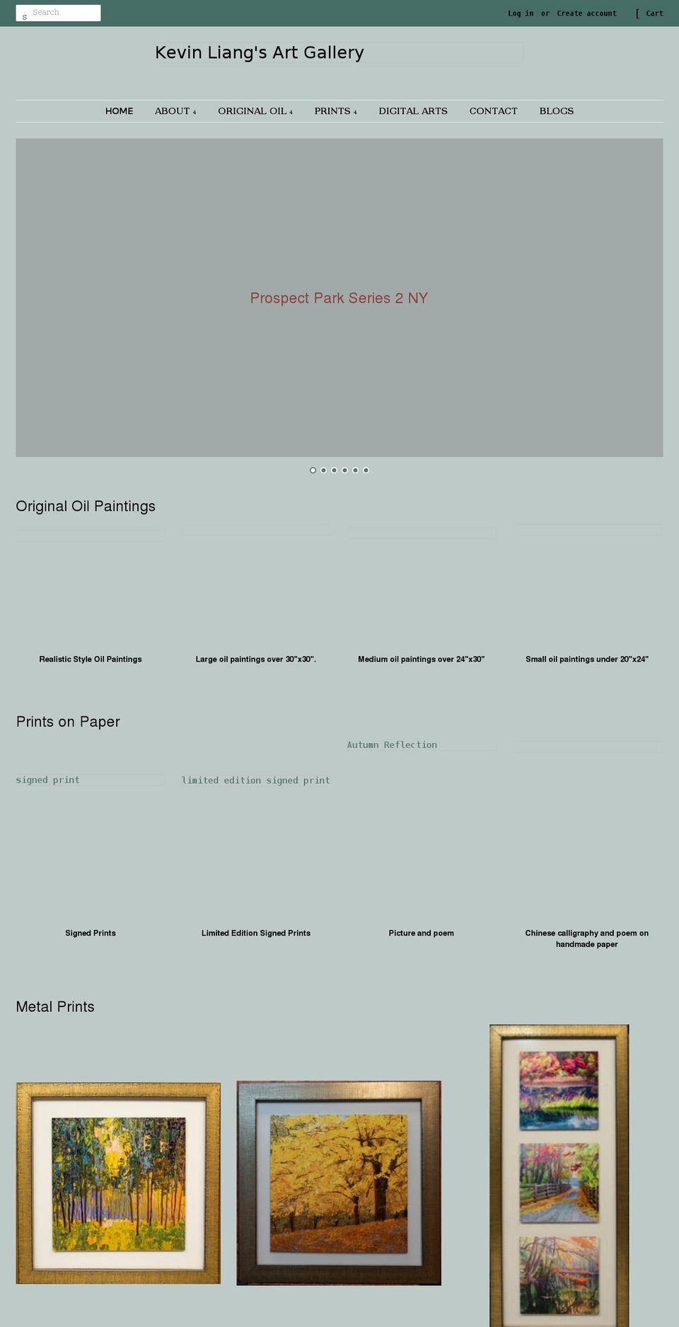 kevinliangart.com shopify website screenshot