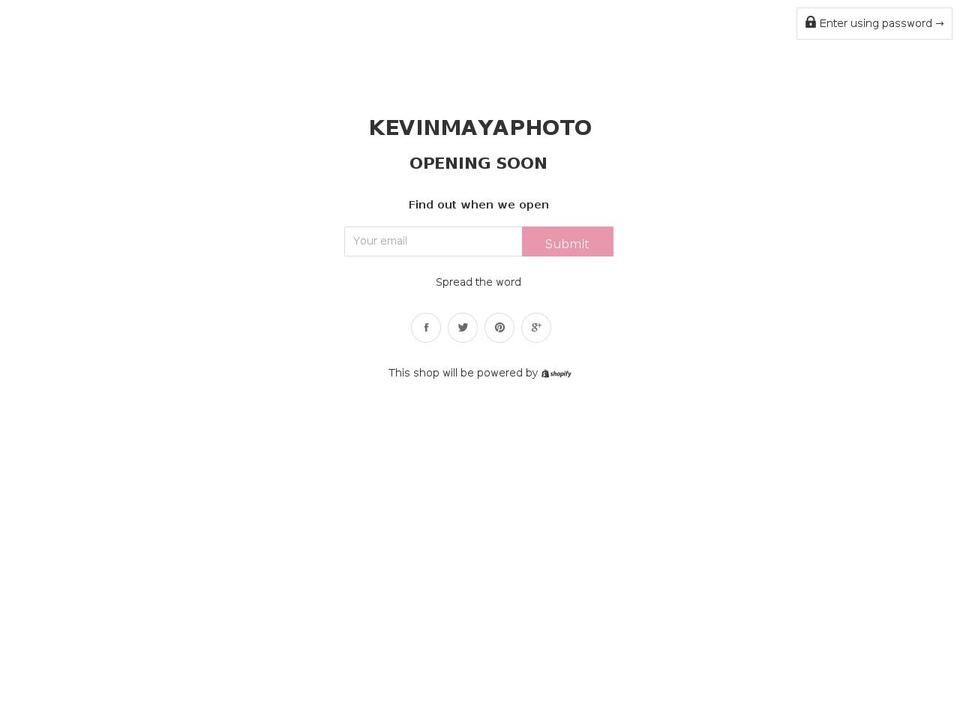 kevinmayaphoto.com — Shopify storefront screenshot