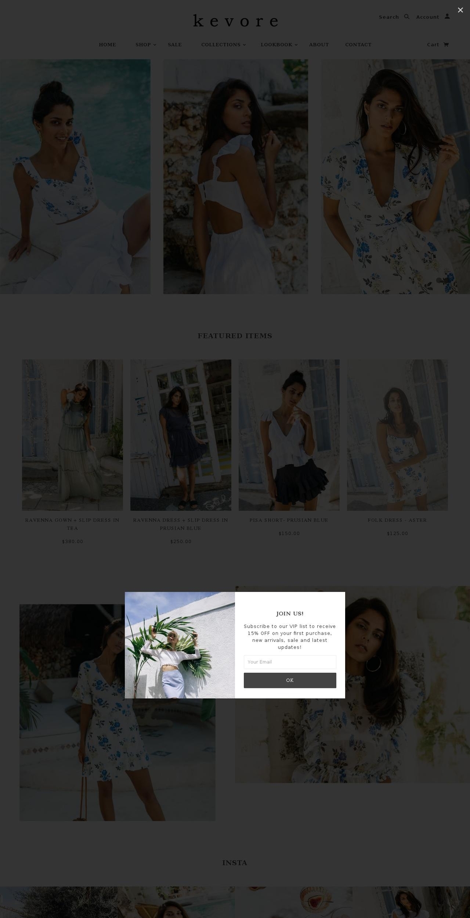 kevorethelabel.com — Shopify storefront screenshot