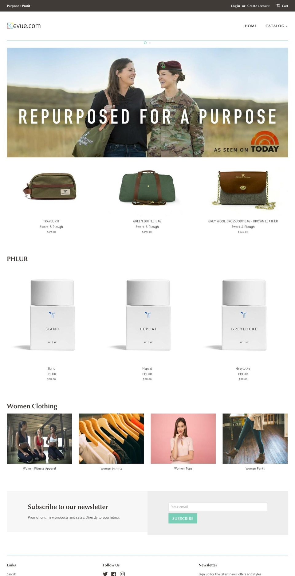 kevue.com — Shopify storefront screenshot