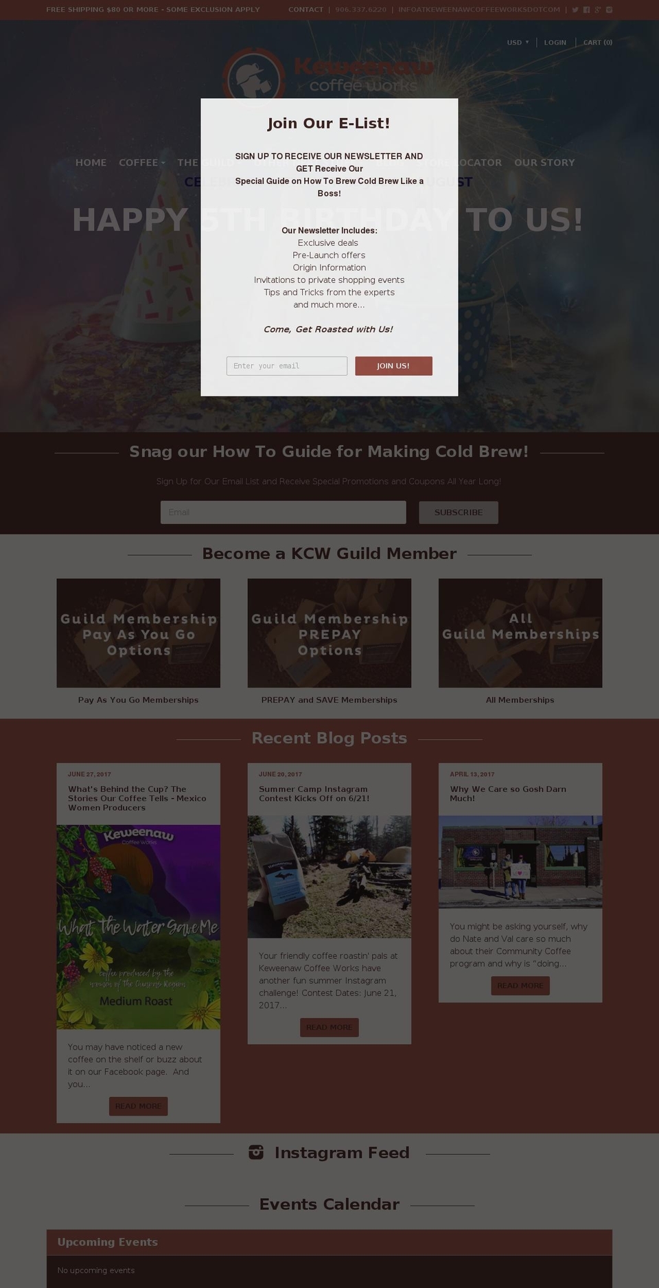 keweenawcoffee.com — Shopify storefront screenshot