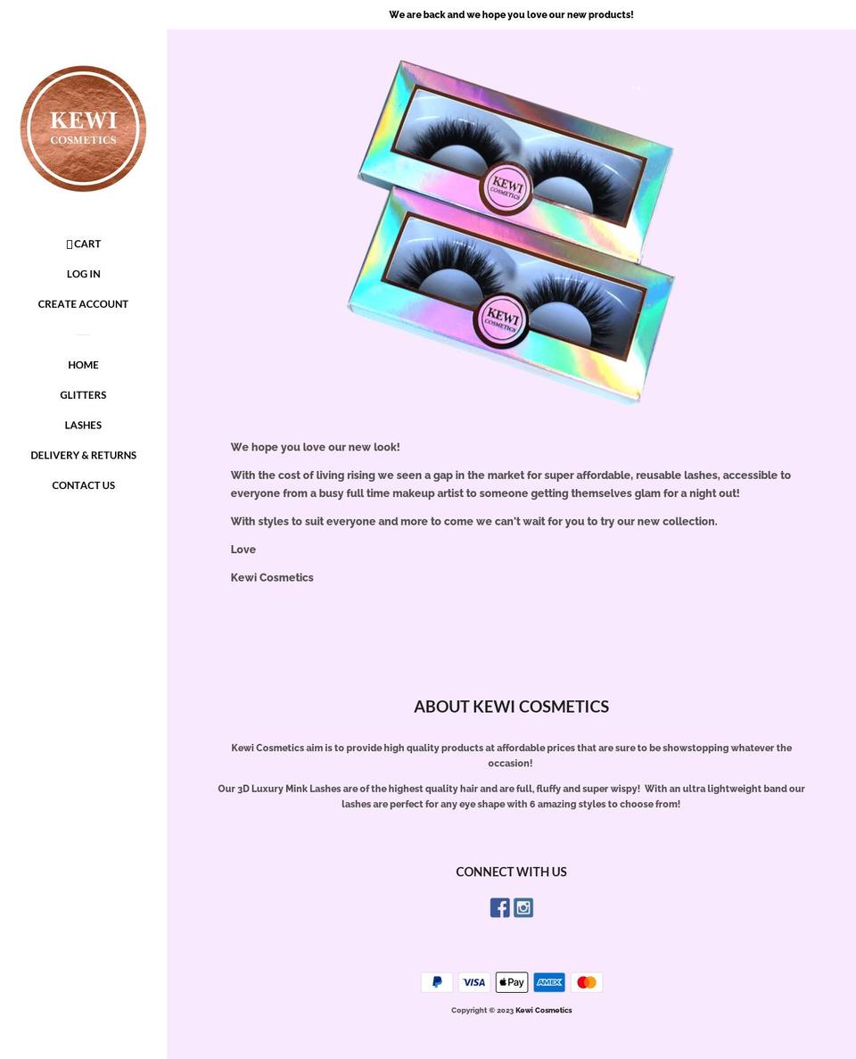 kewicosmetics.com — Shopify storefront screenshot