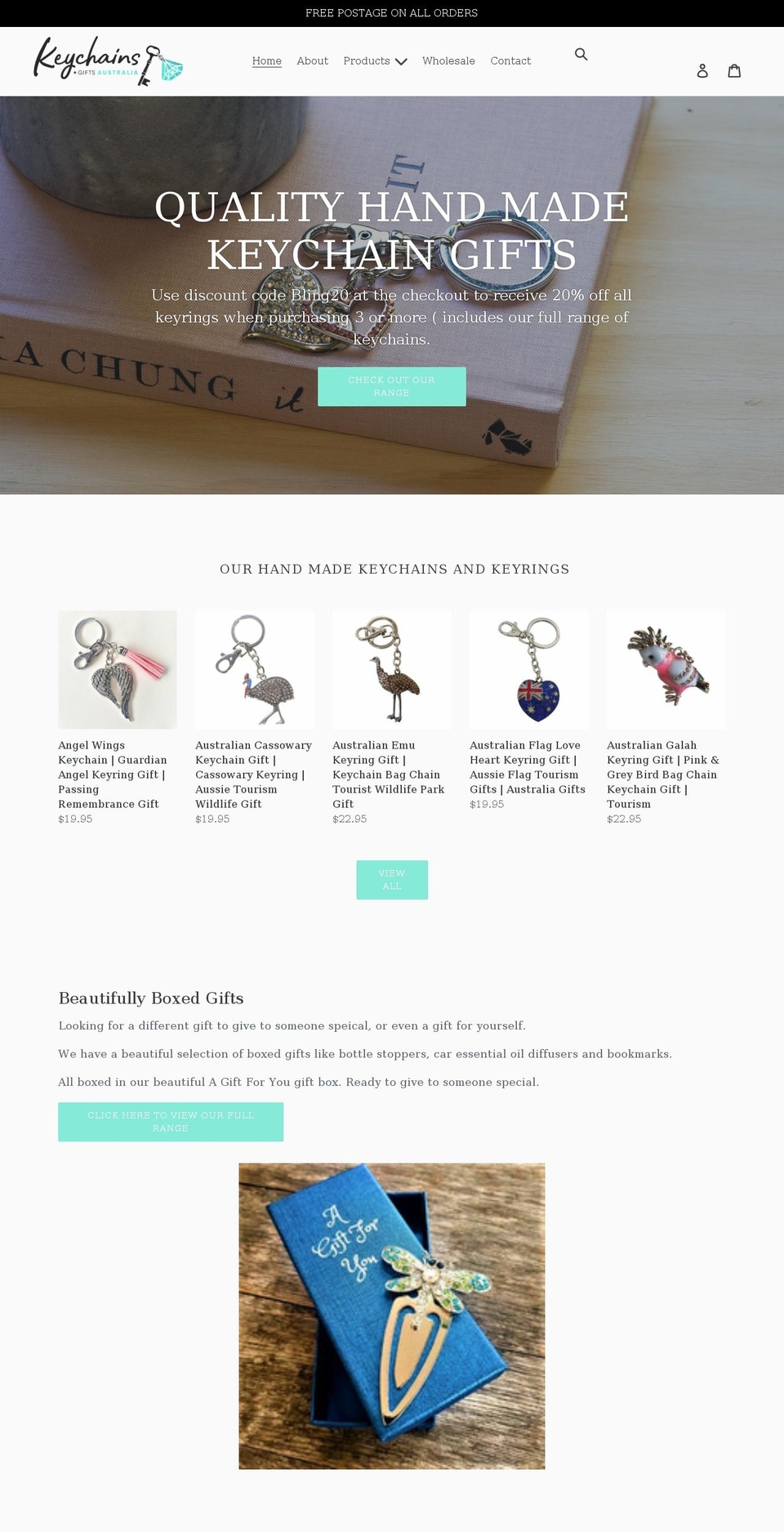 keychainsandgiftsaustralia.com.au shopify website screenshot