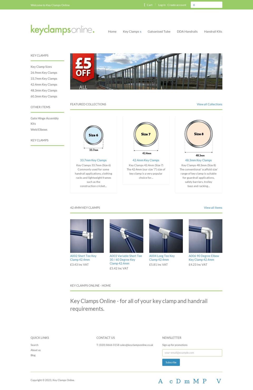 keyclampsonline.co.uk shopify website screenshot