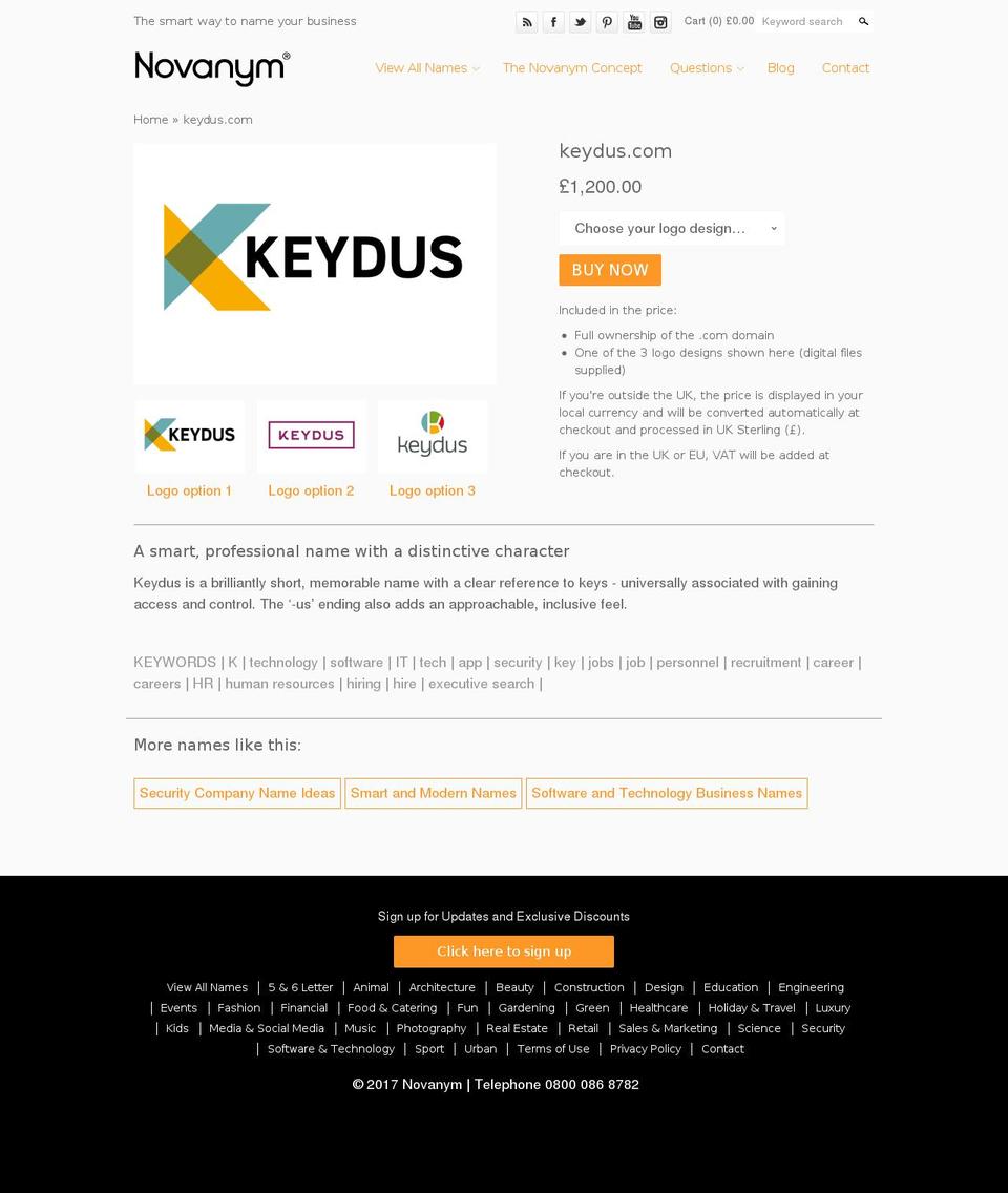 keydus.com shopify website screenshot