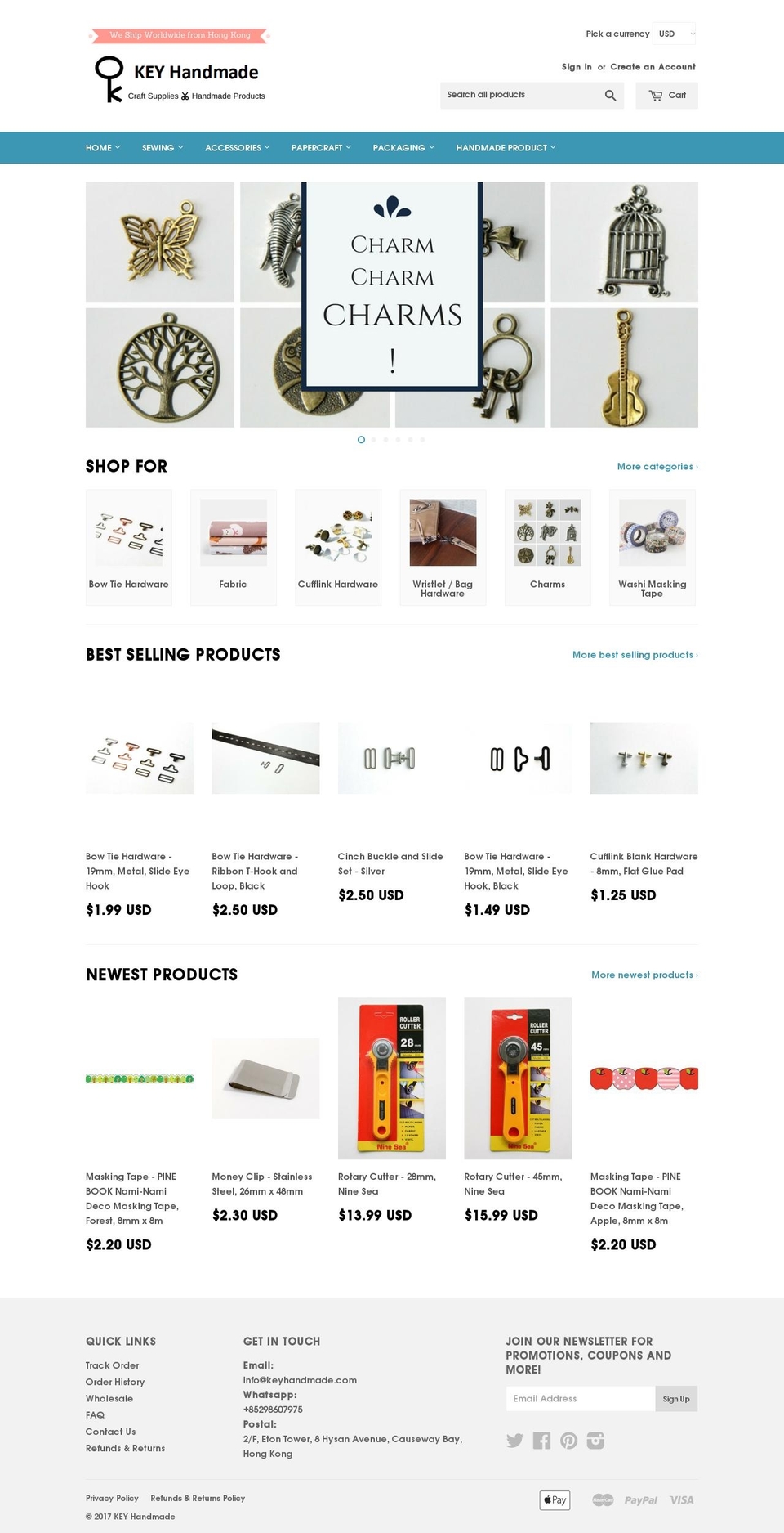 keyhandmade.com shopify website screenshot