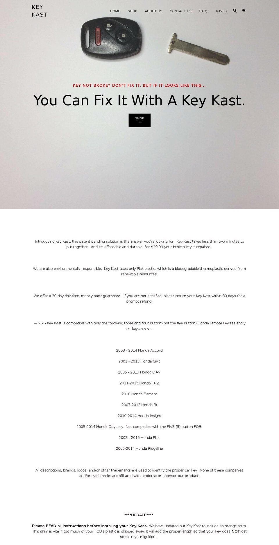 keykast.com shopify website screenshot