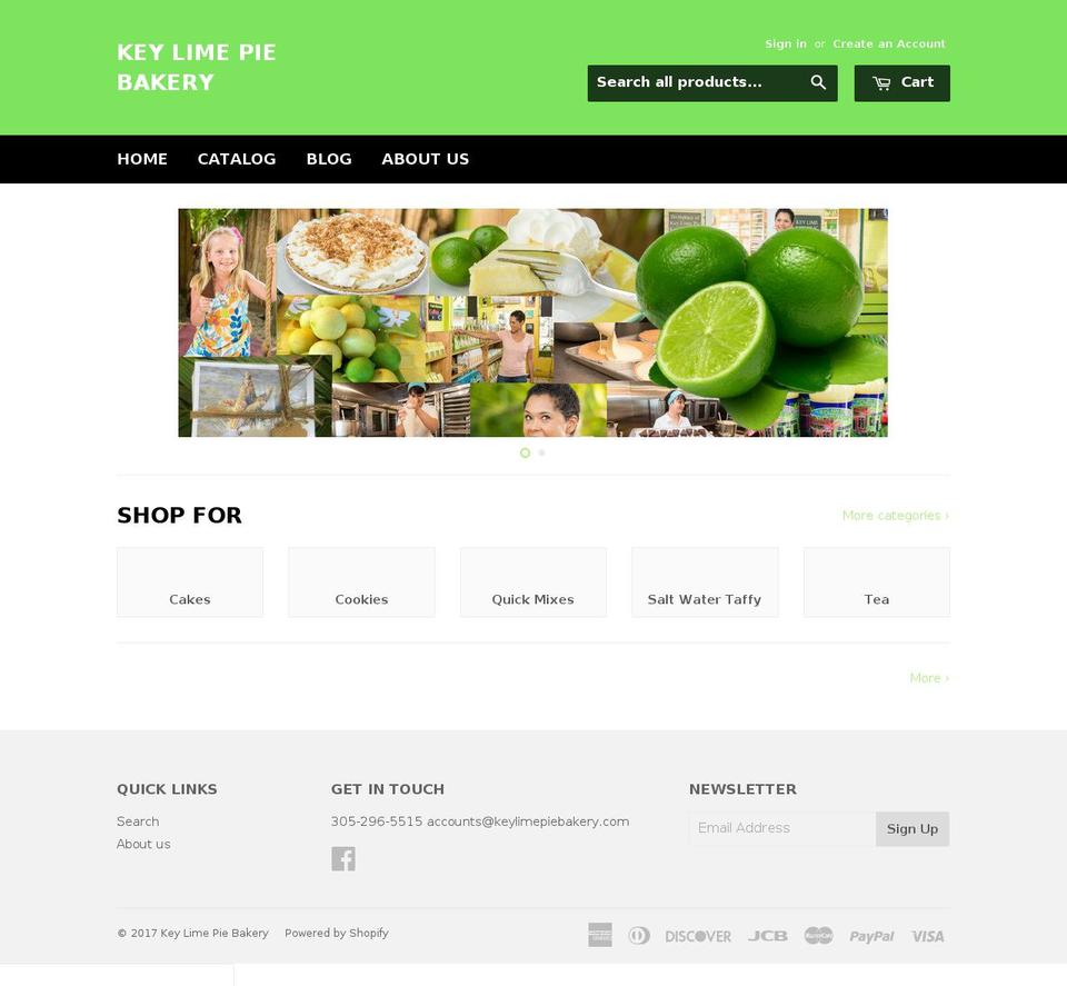keylimepiebakery.com shopify website screenshot