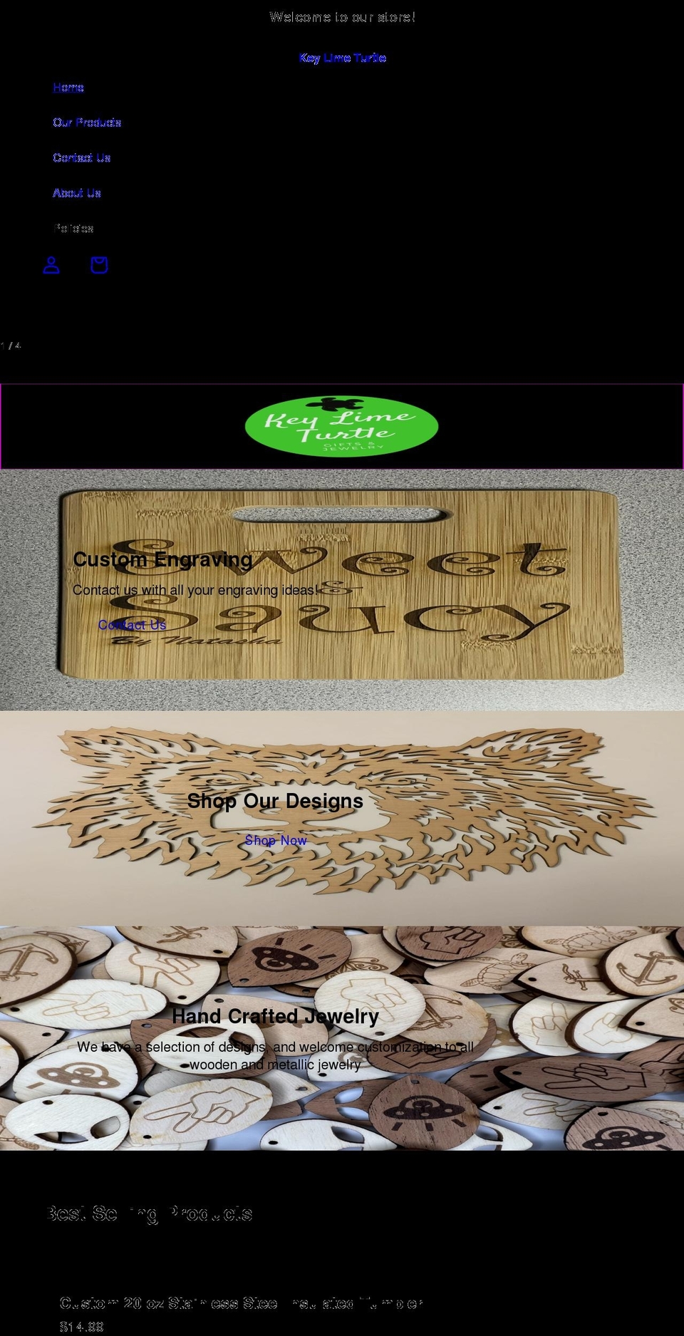 keylimeturtle.com shopify website screenshot