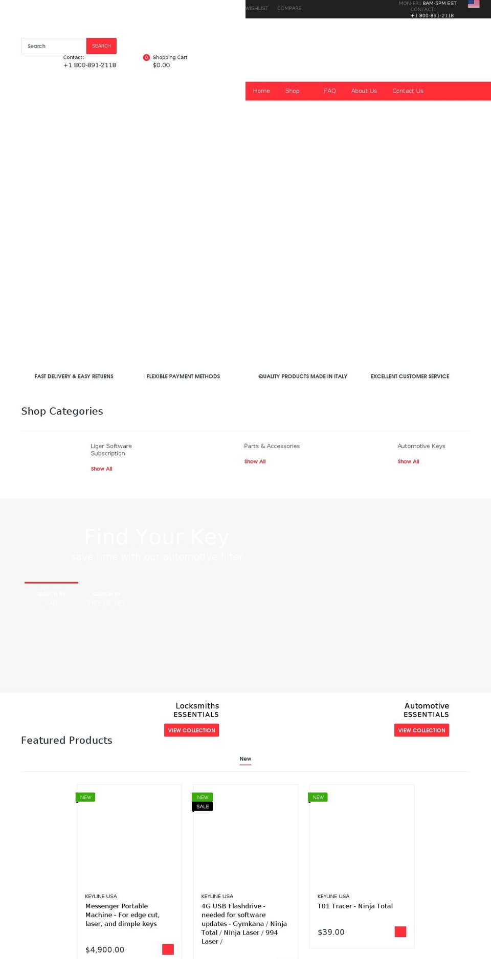 keylinestore.com shopify website screenshot