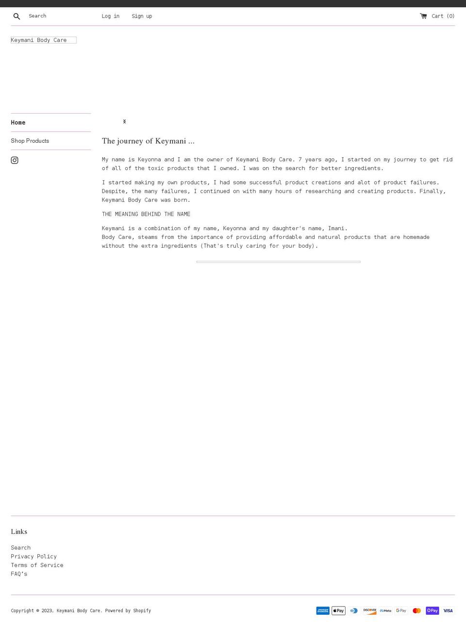 keymanibodycare.com shopify website screenshot