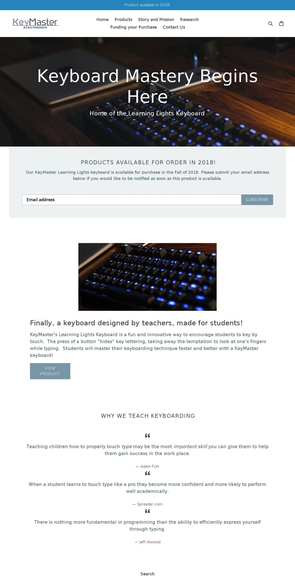 keymasterelectronics.com — Shopify storefront screenshot