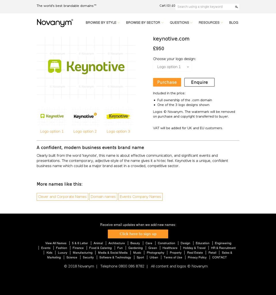 keynotive.com — Shopify storefront screenshot