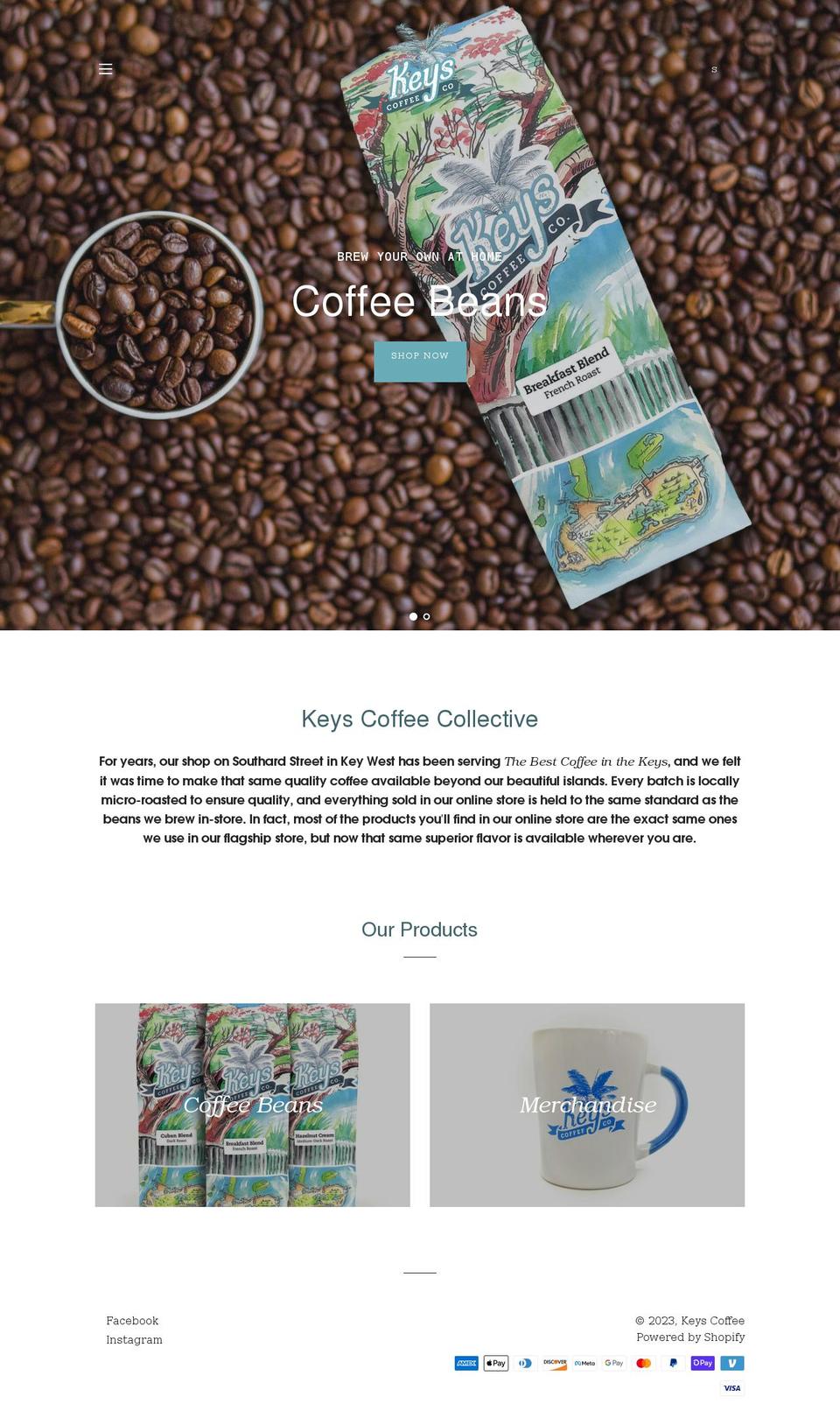 keys.coffee shopify website screenshot