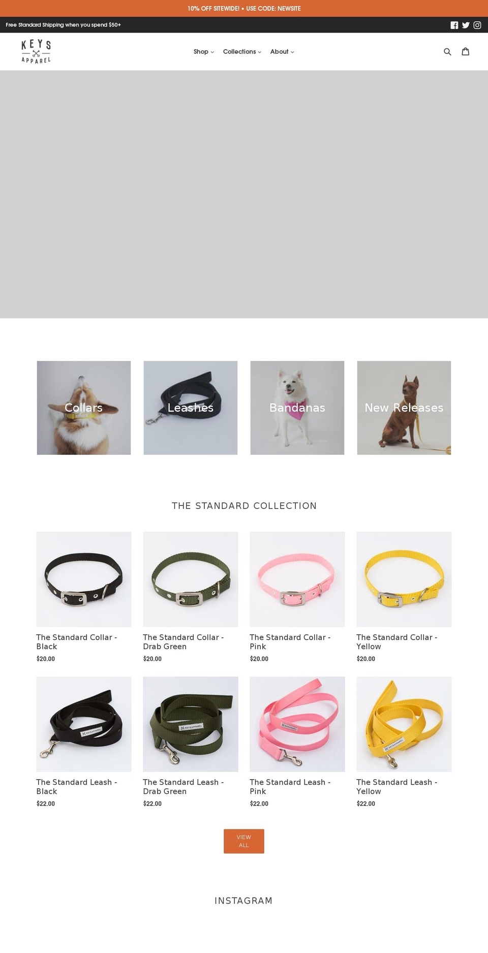 keysapparel.com shopify website screenshot