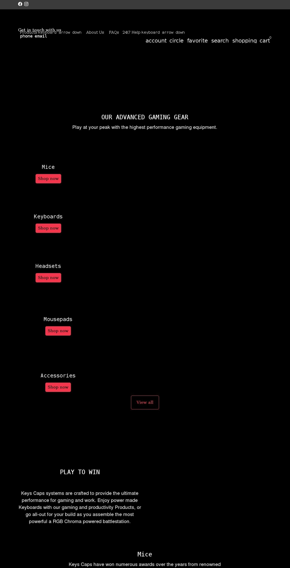 keyscaps.com shopify website screenshot
