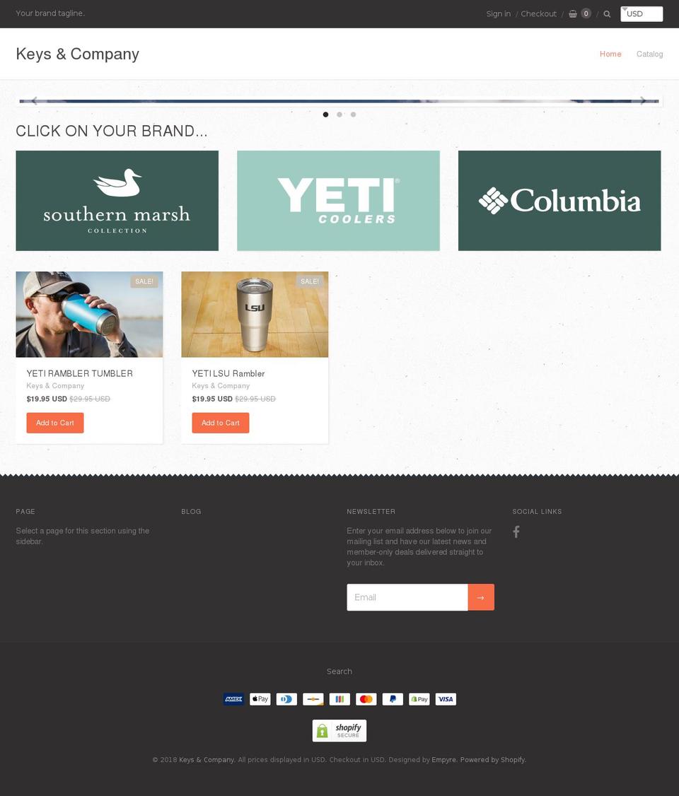 keyscompany.com shopify website screenshot