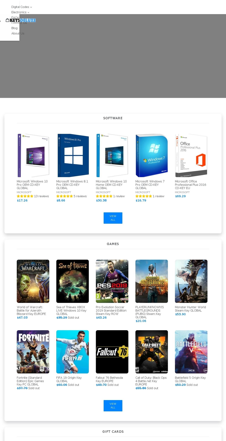 keysdeluxe.com — Shopify storefront screenshot