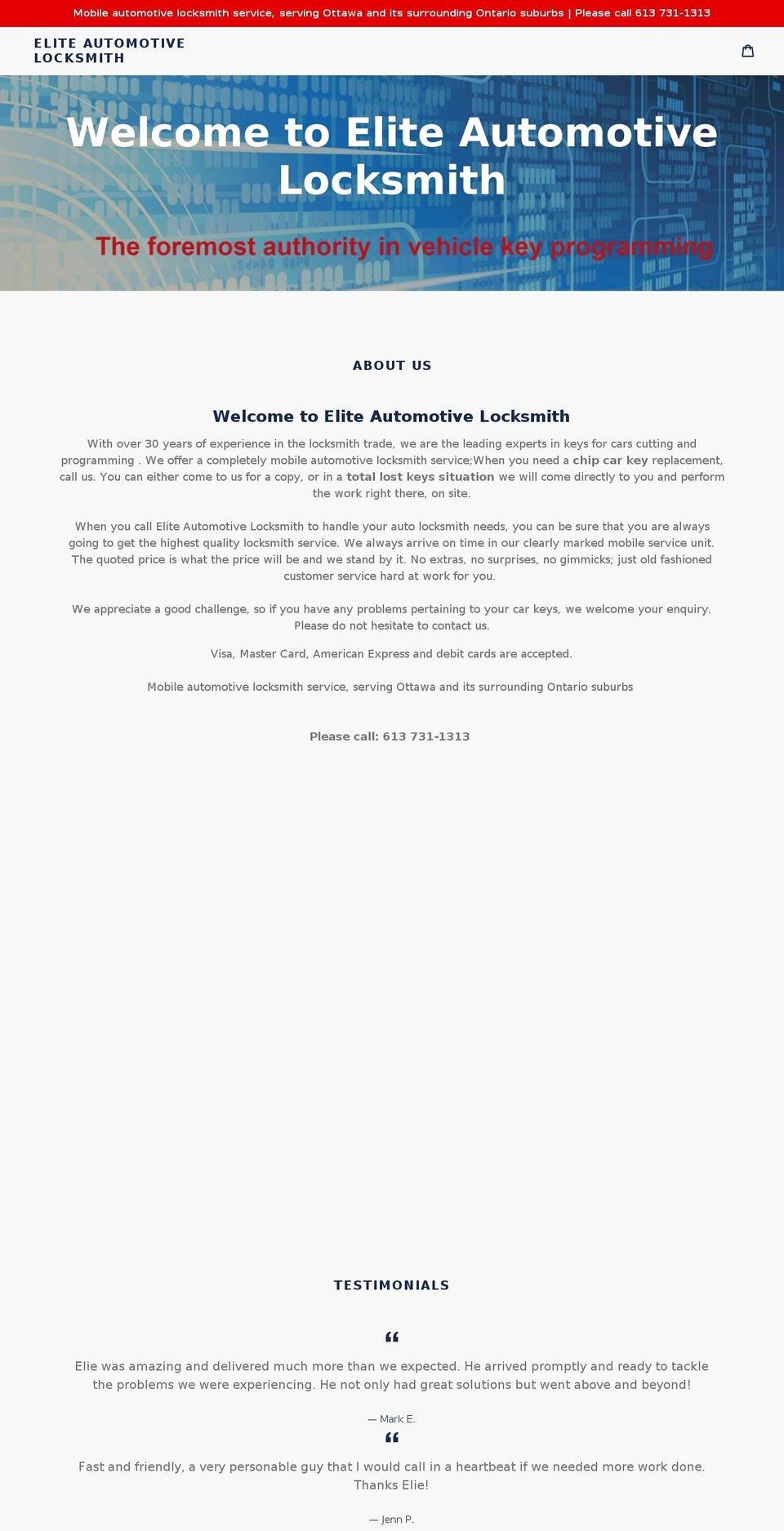 keysforcars.ca shopify website screenshot
