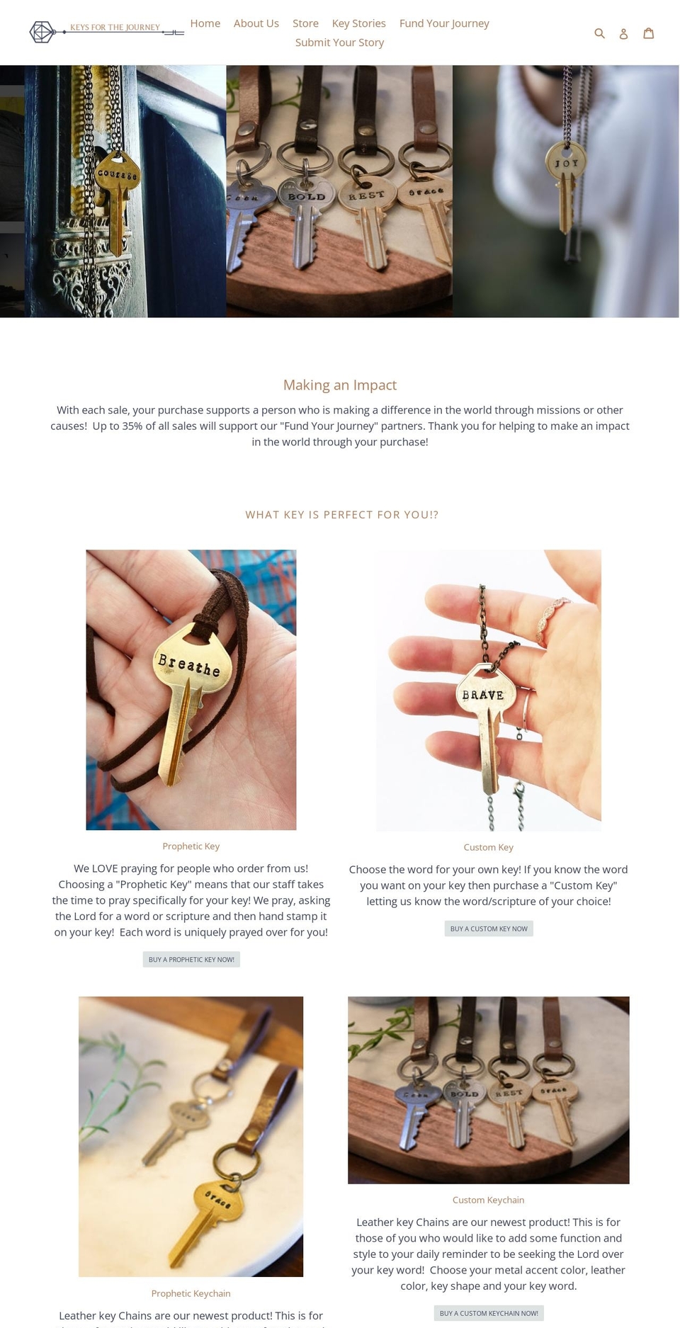 keysforthejourney.com — Shopify storefront screenshot