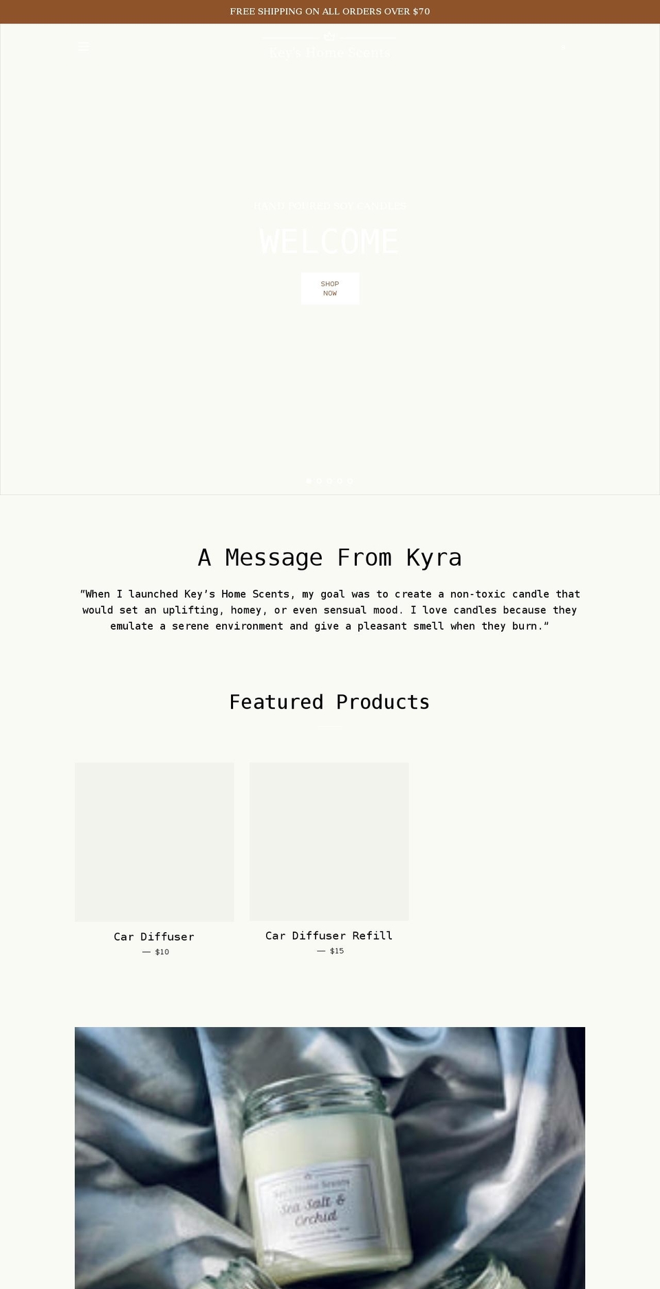 keyshomescents.com shopify website screenshot