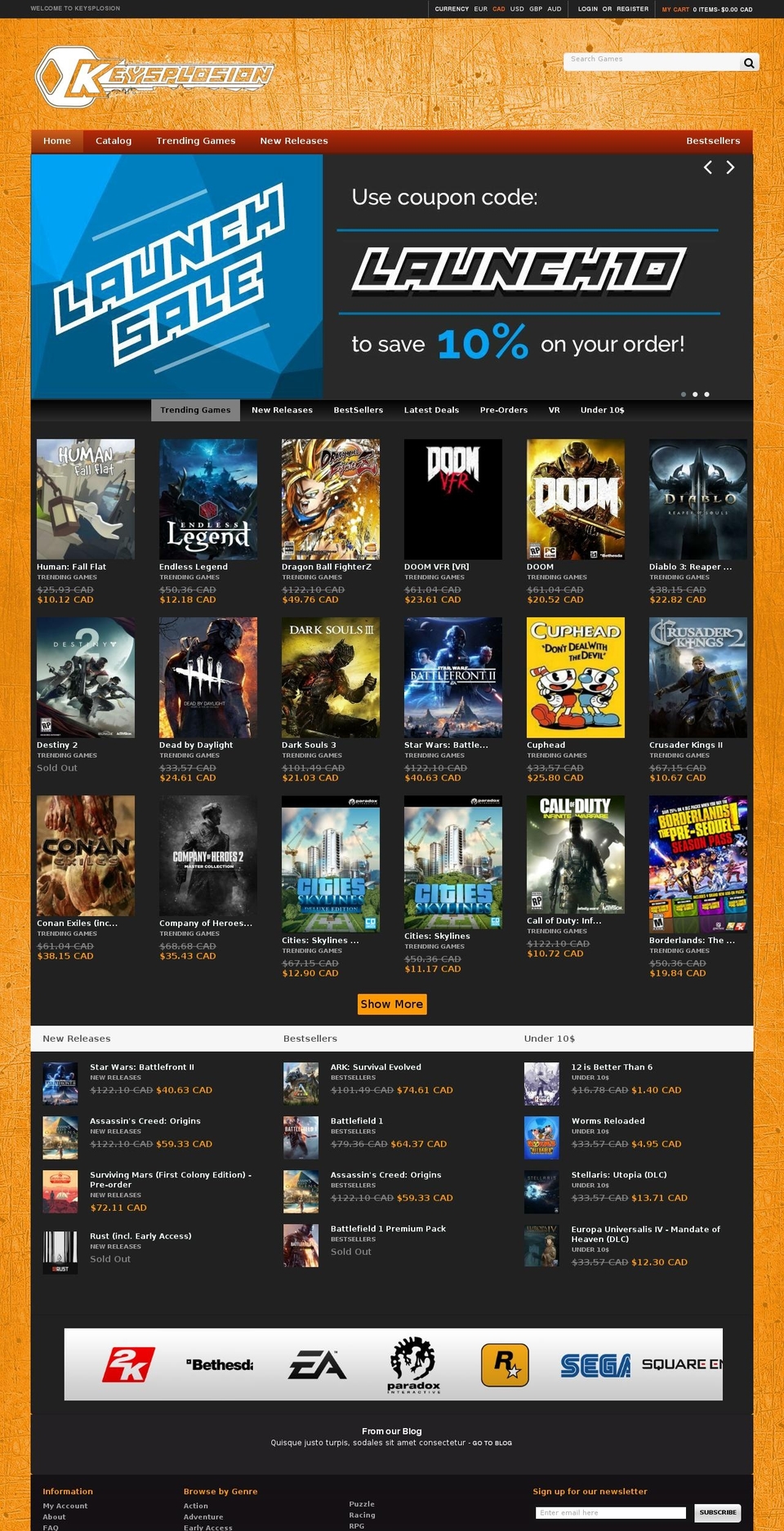 keysplosion.com shopify website screenshot