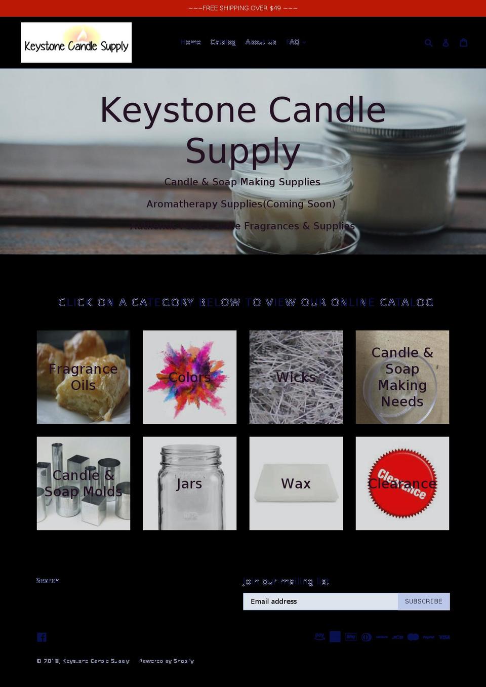 keystonecandlesupplies.com shopify website screenshot