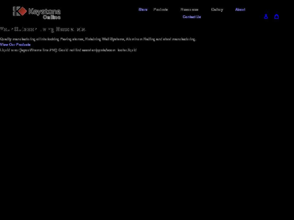 keystoneproducts.ca shopify website screenshot