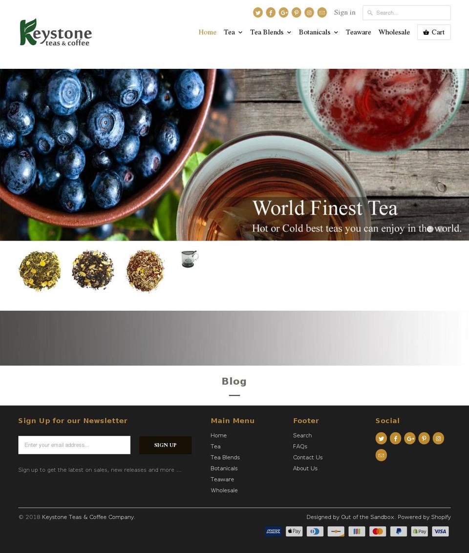 keystoneteas.com — Shopify storefront screenshot