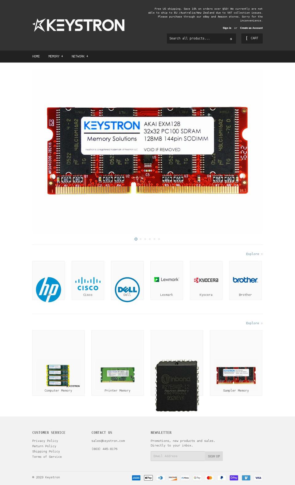 keystron.com shopify website screenshot