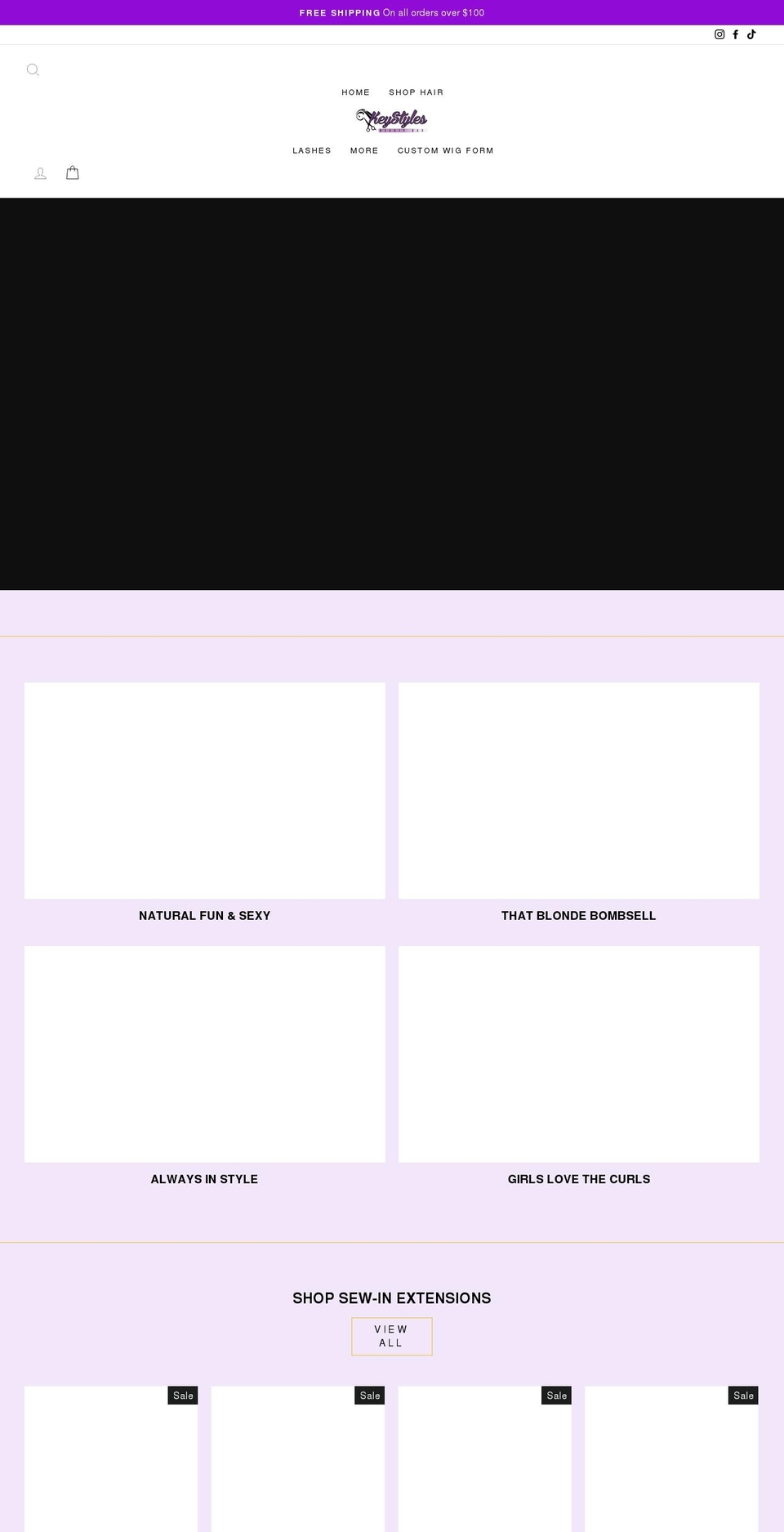 Dropship-beauty--theme with Installments message Shopify theme site example keystylesbeautybar.com