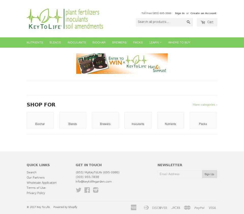 keytolifenutrients.com shopify website screenshot