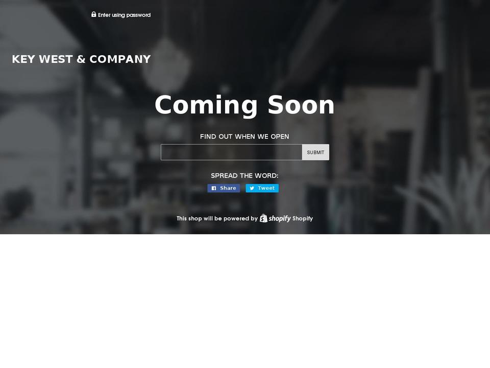 keywestandcompany.com shopify website screenshot