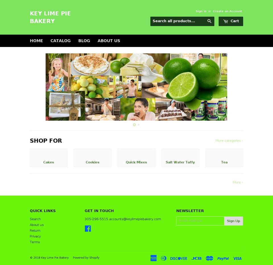 keywestkeylimepiebakery.com — Shopify storefront screenshot
